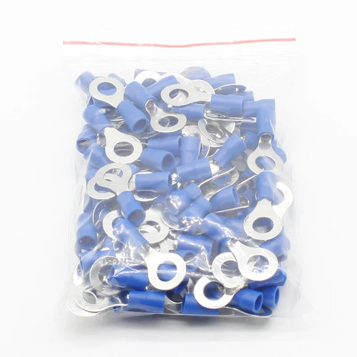 50 PZ/100 PZ RV2-6 Terminale isolato ad anello Cavo Connettore Terminale a crimpare elettrico