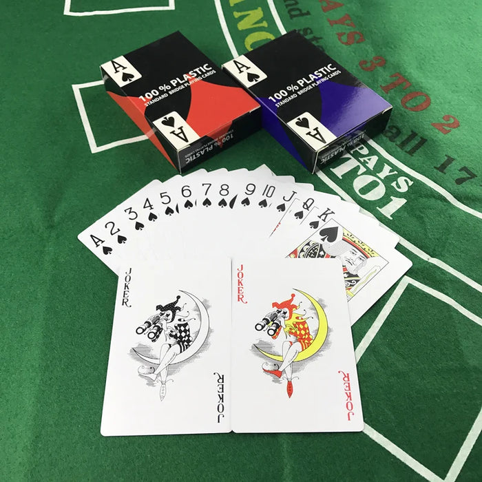 2 pz/lotto Baccarat Texas Hold'em carte da gioco in plastica resistente all'usura impermeabile Poker Card Board Bridge Poker Game Yernea