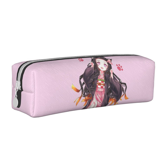 Nezuko astucci per gatti carini Cute Demon Slayer Pen Box Bag studente grande capacità studenti regali per la scuola Pencilcases