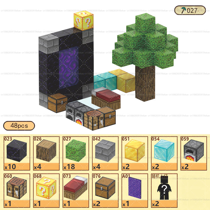 Blocchi magnetici Mine World Set cubo magnetico per ragazzo ragazza bambino età 3+ modello fai da te bambini stelo stelo giocattolo sensoriale regalo