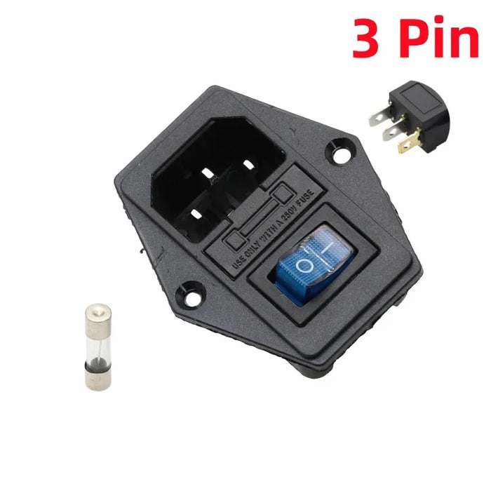 1 Pz AC-01A interruttore a bilanciere di alimentazione con fusibile IEC 3 pin 320 C14 prese di alimentazione interruttori connettore spina 10A 250 V