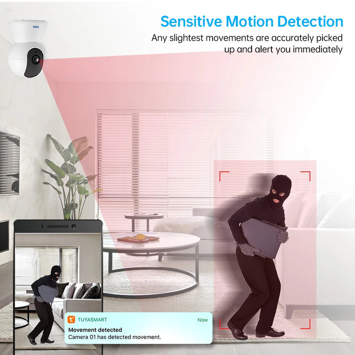 KERUI 5MP Tuya Smart Mini WiFi IP Camera Indoor Wireless Home Security AI Human Detect CCTV telecamera di sorveglianza Auto Tracking