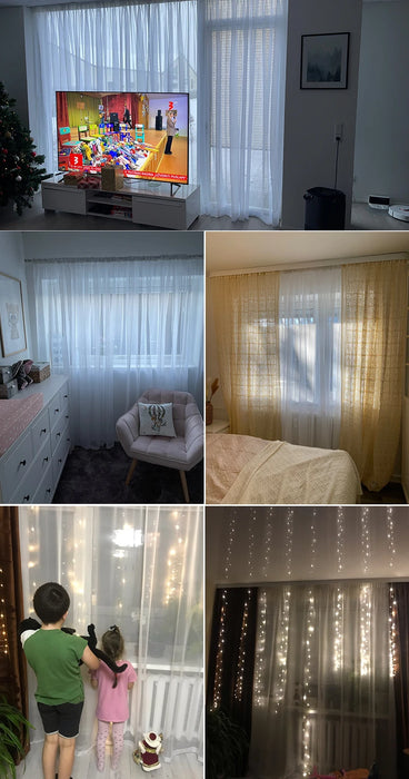 Europa Tenda bianca solida Finestra Tende in tulle trasparente per soggiorno Cucina Trattamenti per finestre moderne Tende in voile Tende