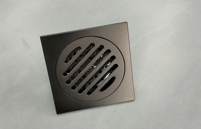 Ottone opaco nero stile quadrato rolse oro Scolapiatti per pavimenti oro Scarico per rifiuti Bagno nichel spazzolato Scarico per doccia DR087