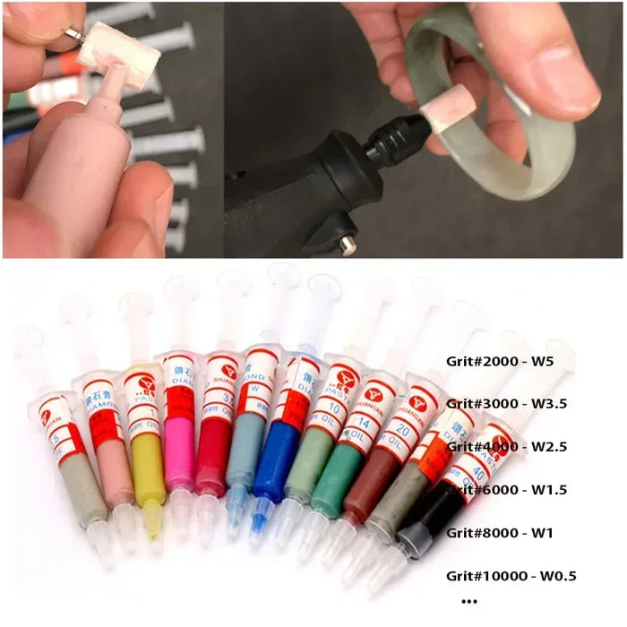 1/6/8/12 pezzi W0.5 ~ 40 Diamonde Rettifica Pasta lucidante Composto per lappatura Metallo Vetro Giada Ambra Lucidatura Utensili abrasivi