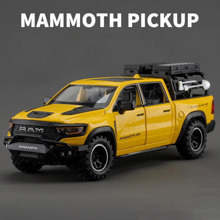 1:32 Dodge RAM 1000 TRX Mammoth Picku Modello di auto in lega Suono e luce Tirare indietro Giocattolo per bambini da collezione Regalo di compleanno
