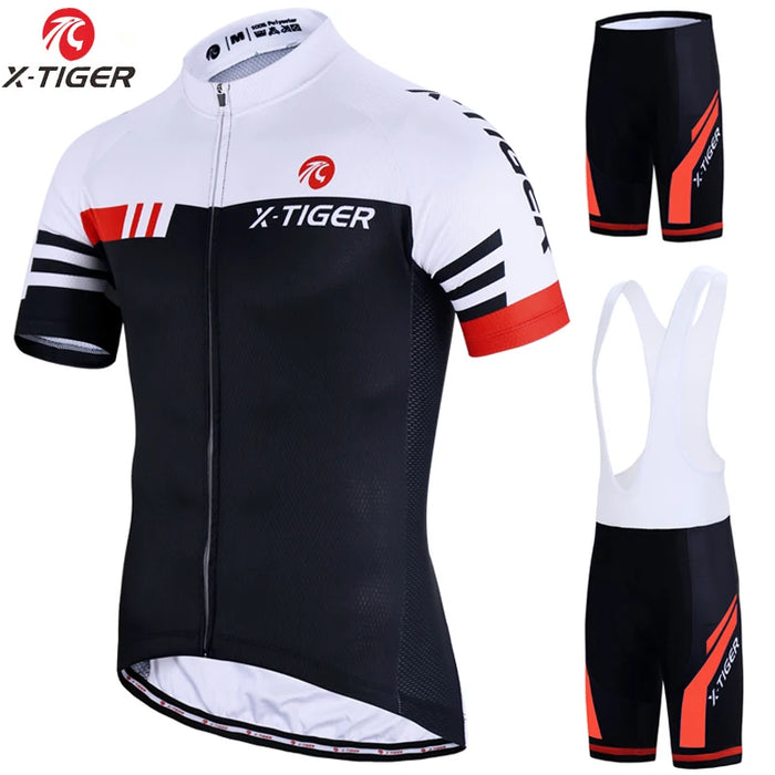X-tiger Set da ciclismo Uniforme da bici Maglia da ciclismo estiva Set Maglie da bicicletta da strada Abbigliamento da bicicletta MTB Abbigliamento da ciclismo traspirante