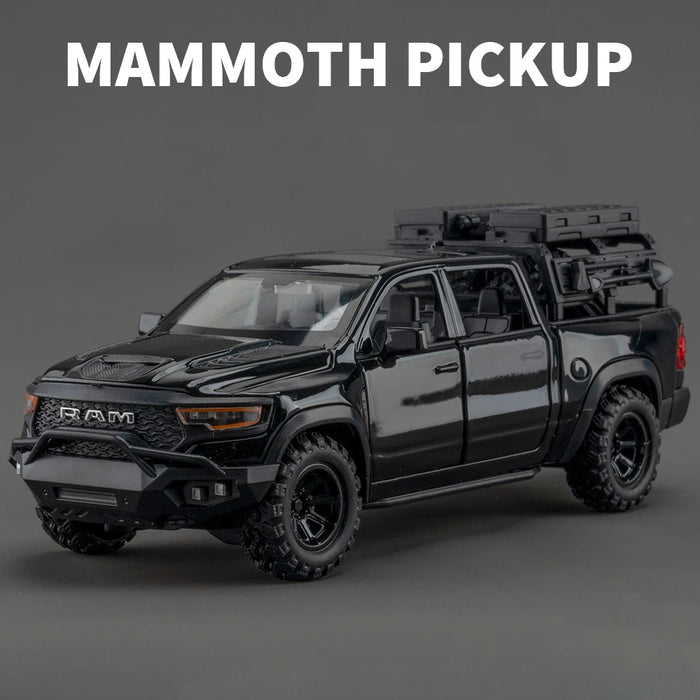 1:32 Dodge RAM 1000 TRX Mammoth Picku Modello di auto in lega Suono e luce Tirare indietro Giocattolo per bambini da collezione Regalo di compleanno