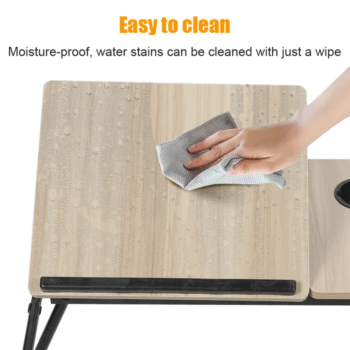 Scrivania pieghevole Tavolo per laptop per letto e divano Scrivania per laptop Regolazione dell'altezza a 5 livelli con portabicchieri Tavolo multifunzione