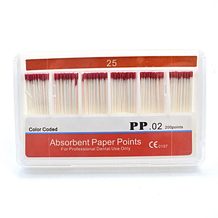 0.02 Punti di carta assorbente conico 200 pz/pacco Radice dentale Cancella Punte in fibra di cotone Prodotto per dentista Qualità superiore # 15- # 40