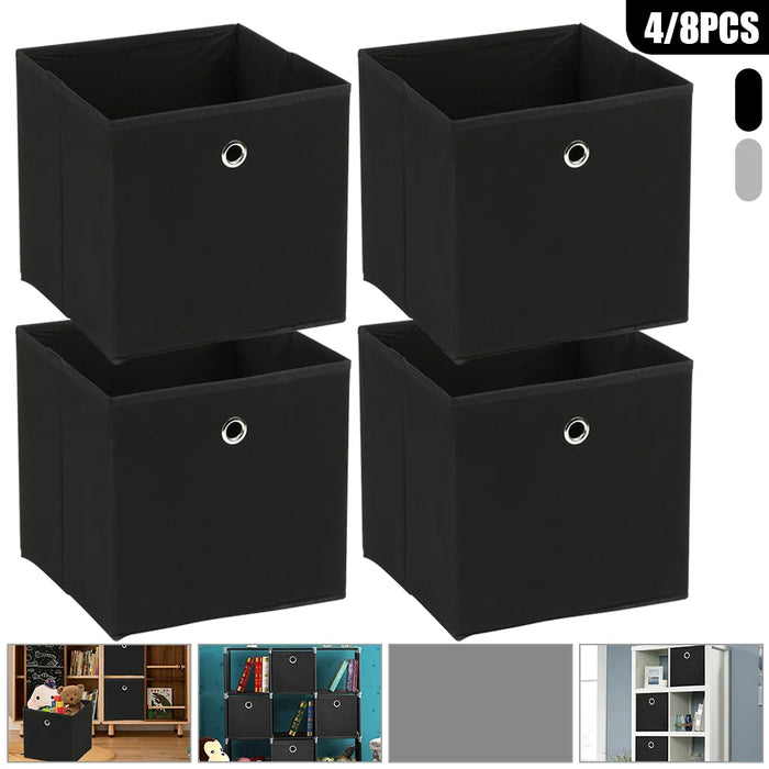 4 pezzi/8 pezzi scatola portaoggetti pieghevole armadio in tessuto organizzatore di immagazzinaggio per abbigliamento intimo calzino giocattolo cosmetici articoli vari