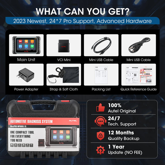 Autel MaxiPRO MP808S-TS strumenti diagnostici per auto codifica ECU Online TPMS Scanner automobilistico strumento di scansione Test attivo PK MP808BT PRO