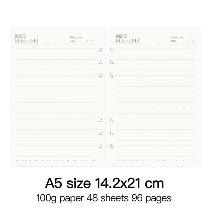 Raccoglitore ad anelli di alta qualità Notebook A5 Personal A6 A7 A8 Dimensioni Inserto Ricariche Sciolto Foglia Spirale Diario Planner Nucleo interno 100g Carta