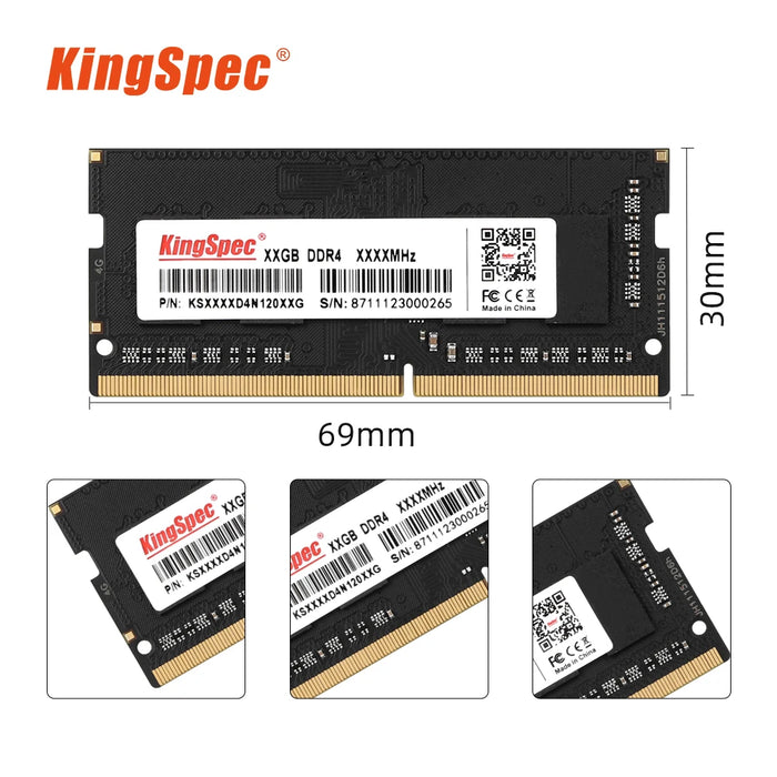 KingSpec Memoria Ram DDR4 8GB 16GB 32GB 3200 MHz 2666MHz 3200 MHz RAM per Laptop Notebook Memoria RAM DDR4 1.2V Laptop RAM
