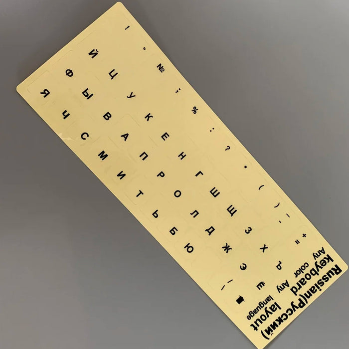 Adesivi per tastiera russa Etichette Paster trasparenti Copertura per tastiera a forte viscosità Layout alfabetico con lettere a bottone Impermeabile