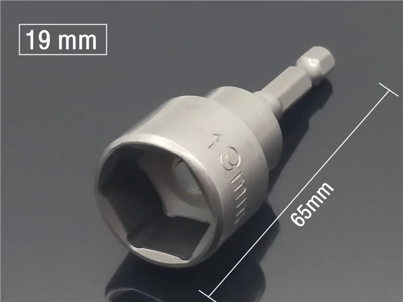 1PC Ugelli a manicotto con esagono incassato Forte set di driver per dadi magnetici Adattatore per punta da trapano Manicotto approvato dal vento Elettrico 6 8 10 13 17 19MM