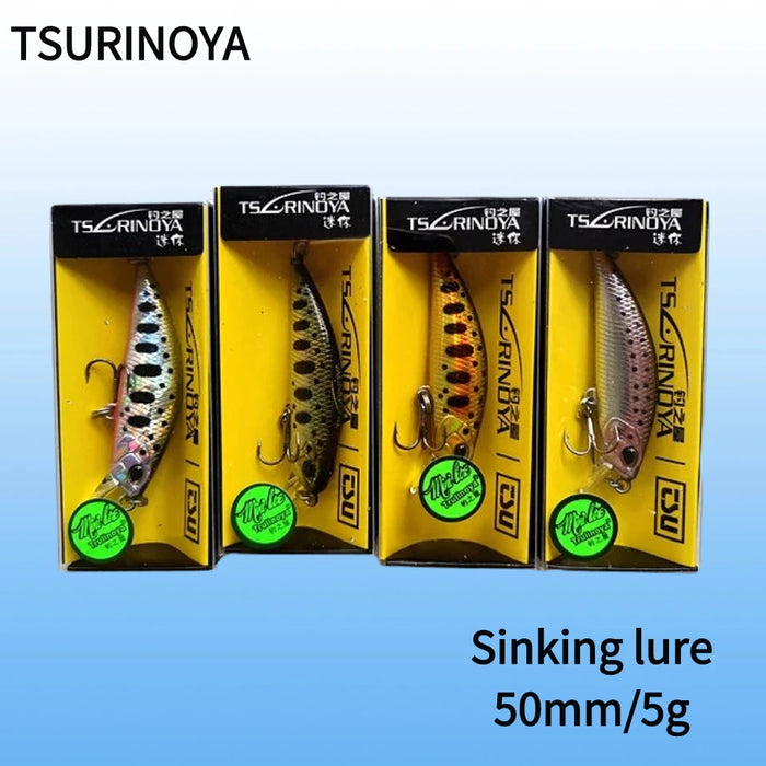 Tsurinoya 4PC 50mm 5g Affondamento Minnow Esca Artificiale per la Pesca Alla Trota Spigola Wobbler Laser Duro Lungo Cast Richiamo di Pesca DW63