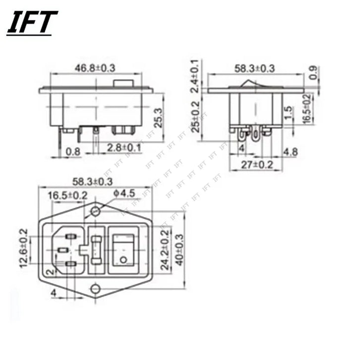 1 Pz AC-01A interruttore a bilanciere di alimentazione con fusibile IEC 3 pin 320 C14 prese di alimentazione interruttori connettore spina 10A 250 V