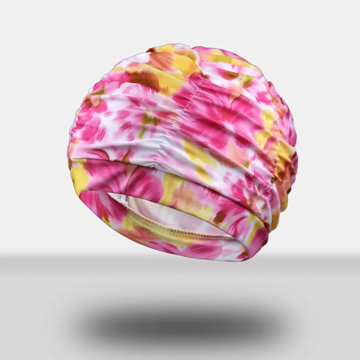 Cuffia da nuoto per capelli lunghi da donna sexy da donna, cappello elasticizzato, drappeggio, cuffia da bagno, drappeggio, sport elasticizzato, piega al mare