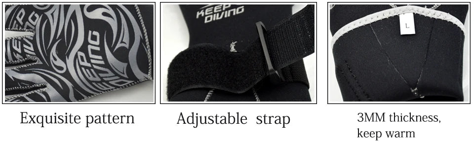 KEEP DIVING Guanti in neoprene genuino da 3 mm antigraffio e mantieni al caldo per immersioni subacquee nuoto invernale pesca subacquea kayak surf