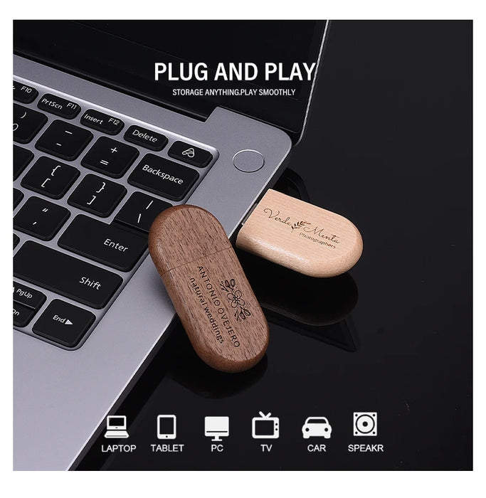 JASTER USB 3.0 LOGO ad alta velocità Scatola di legno Logo personale Pendrive cliente 8 GB 16 GB 32 GB 64 GB Chiavetta USB Pen Drive U Disco