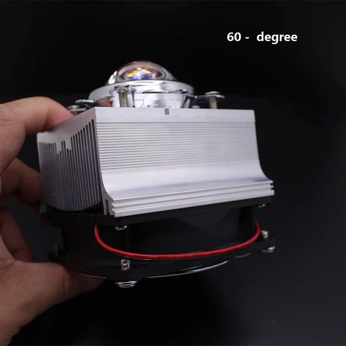 Ventola di raffreddamento del dissipatore di calore in alluminio LED da 100 W + obiettivo da 60 gradi 90 gradi 120 gradi 44 mm + staffa riflettente