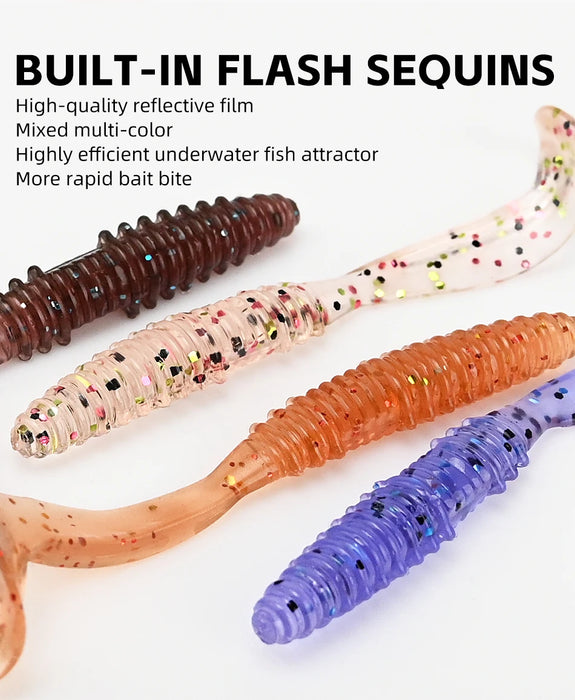 Meredith Mad Wag Esche morbide da pesca 50mm 75mm Esche morbide artificiali Predator Pesca in silicone Wobblers morbidi Esche da pesca