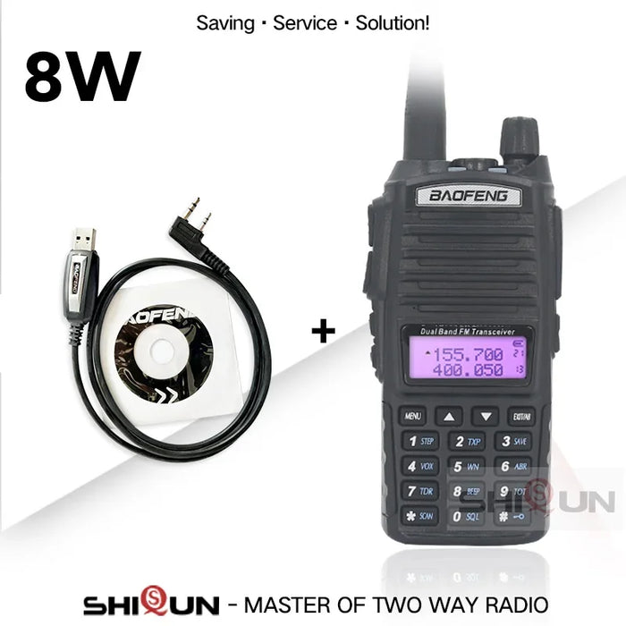 Aggiornamento BaoFeng UV-82 8W Opzionale 5W Baofeng UV 82 Walkie Talkie 10 KM Baofeng 8W Ham Radio 10KM Dual PTT 82HP UV-9R GT-3TP UV-5R