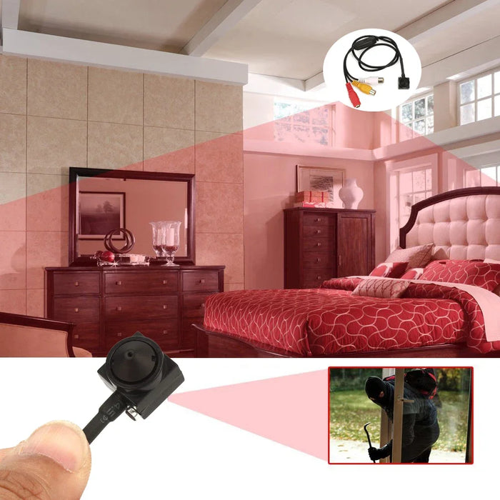 Uvusee CCTV 1/3 CCD 1000TVL Mini telecamera di sorveglianza di sicurezza HD ad angolo più ampio da 3,7 mm con microfono audio