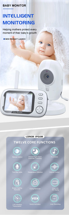 Baby Monitor con fotocamera LCD da 3,5 pollici Babysitter elettronico Audio bidirezionale Visione notturna Video Baby Nanny Radio Meglio di VB603