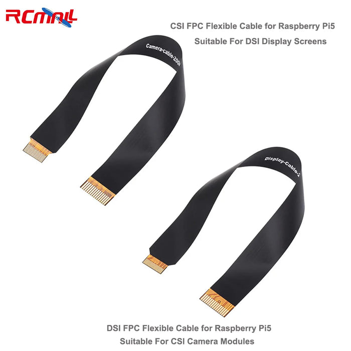 Cavo flessibile DSI CSI FPC per Raspberry Pi 5 22Pin a 15Pin 200 / 300 / 500mm schermi di visualizzazione DSI adatti moduli fotocamera CSI