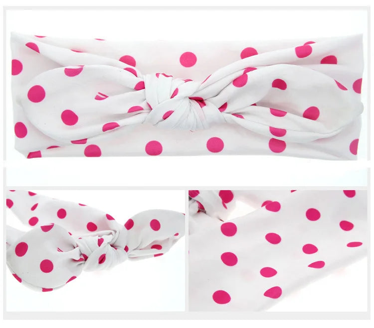 fascia per bambina Accessorio per capelli infantile Fiocco per orecchie di coniglio Copricapo per neonato Regalo Nastro per fasciatura per bambini Bambini Punto stampato per bambini