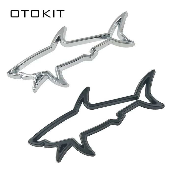 Adesivo per auto in metallo 3D Hollow Fish Shark Emblema Badge Decalcomanie Automobili Accessori per tappi carburante per computer moto