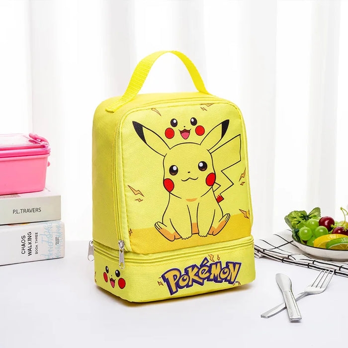 Borsa per il pranzo isolata Pikachu, borsa per il pranzo portatile, borsa termica pieghevole, perfetta per picnic scolastico in ufficio