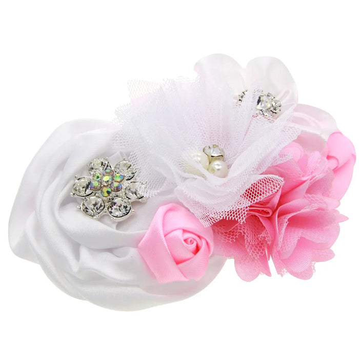 1 pezzo Fascia per capelli per bambina Accessori per capelli per neonato Fascia per capelli per neonato Fasciatura per bambino Copricapo in cristallo Fiore Rosa Puntelli per foto