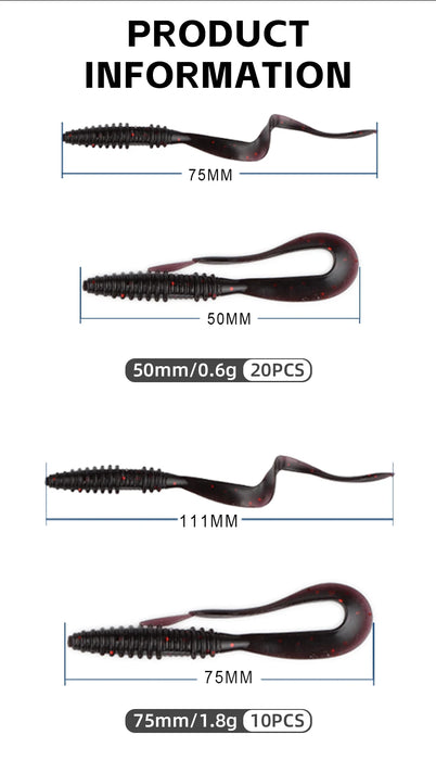 Meredith Mad Wag Esche morbide da pesca 50mm 75mm Esche morbide artificiali Predator Pesca in silicone Wobblers morbidi Esche da pesca