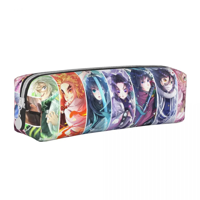 Demon Sayer Kamado Nezuko astuccio Kochou Shinobu astuccio portapenne per studenti borse di grande capacità cancelleria per ufficio con cerniera