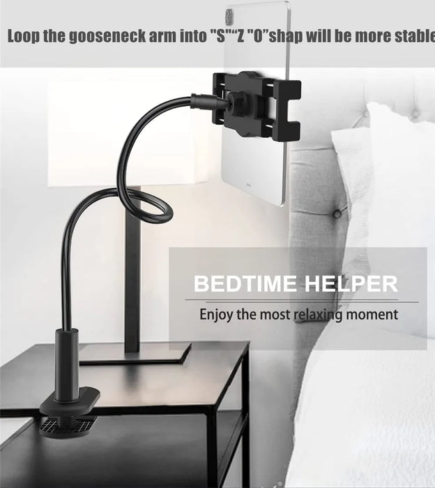 Supporto flessibile per tablet con braccio lungo per scrivania da letto Supporto per tablet per telefono da 5-11 '' per Xiaomi Huawei Samsung Teclast Supporto per linguetta per iPad
