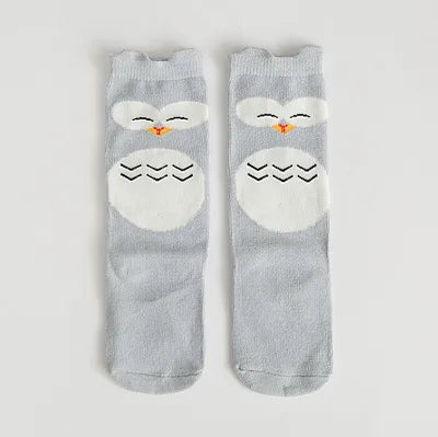 1 paio Unisex Lovely Cute Cartoon Fox Kids baby Socks Knee Girl Boy Baby Toddler Socks animal infant Soft Cotton Socks Leg Warm