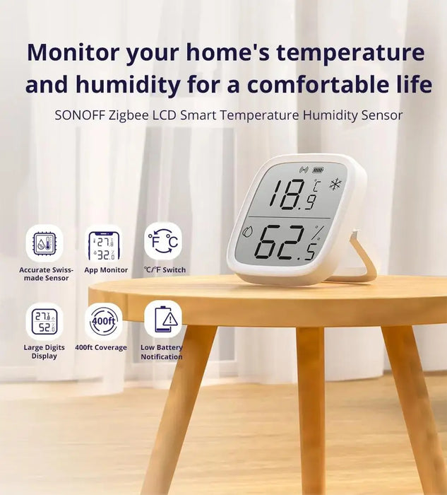 SONOFF SNZB-02D Zigbee sensore di umidità della temperatura Smart Home Automation Monitor in tempo reale Ewelink Alexa Google Home Assistant