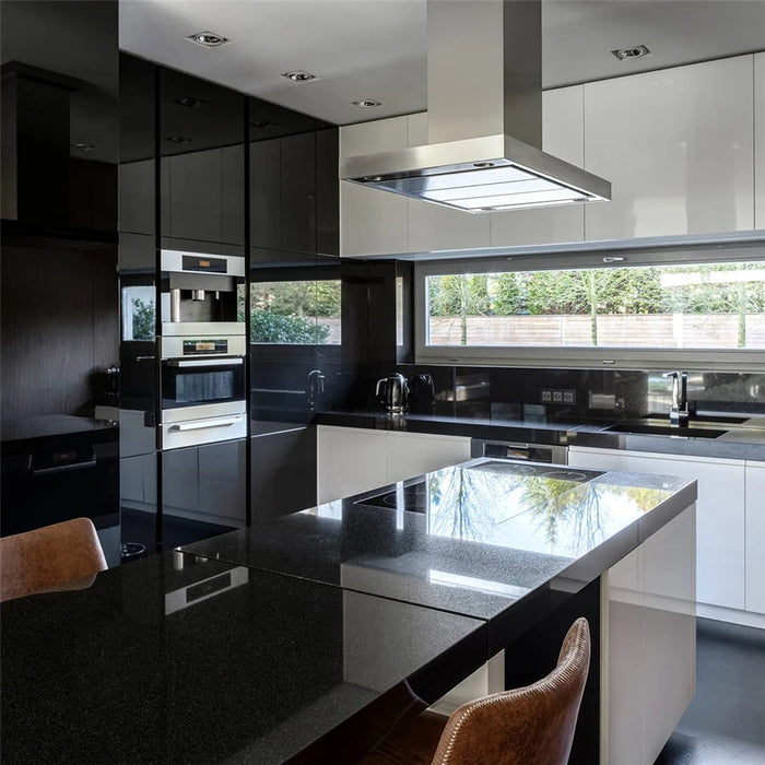 PVC Pearl Film impermeabile carta da parati stanza fai da te autoadesivo nero/bianco armadio cucina pasta lucida mobili adesivi murali