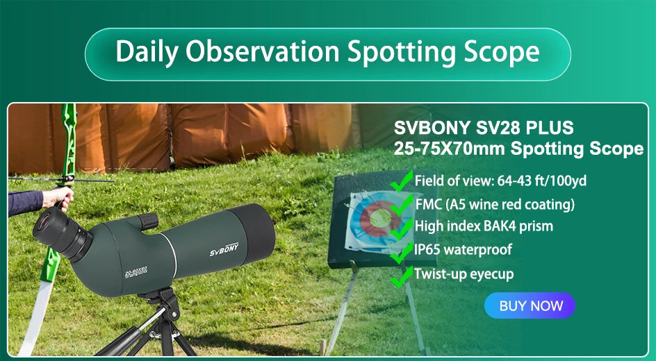 Svbony SV28 Cannocchiale 50/60/70/80mm Zoom potente con treppiede impermeabile, attrezzatura da campeggio, tiro al bersaglio, osservazione degli uccelli