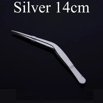 Pinzette per cucina e bar in acciaio inossidabile da 30 cm Pinze per alimenti Cucina Pinzette mediche Strumento da bar