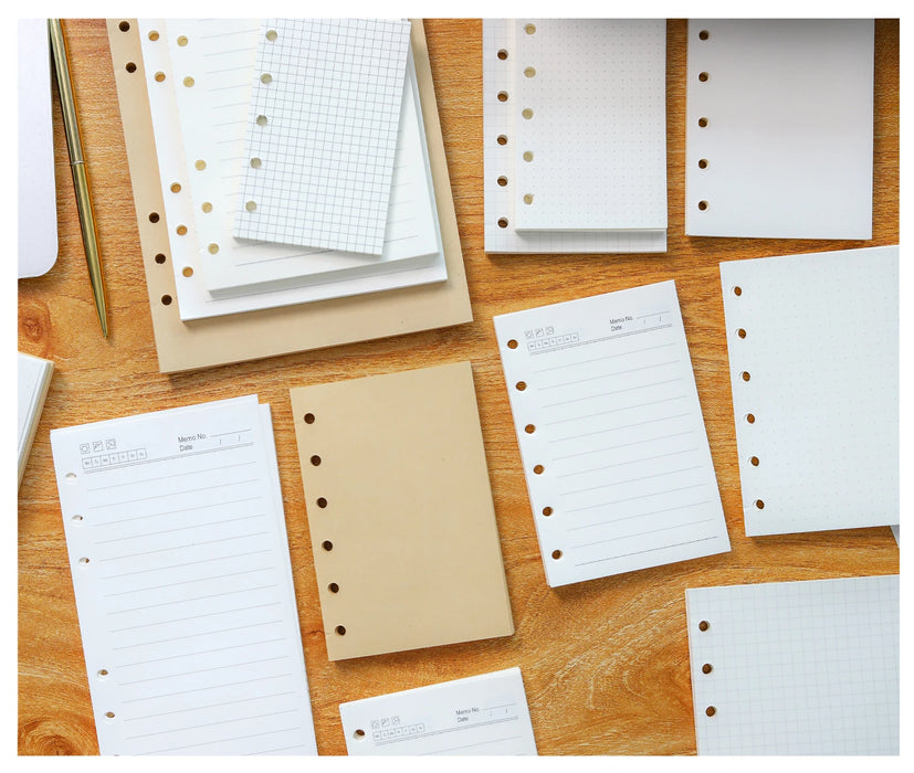 Raccoglitore ad anelli di alta qualità Notebook A5 Personal A6 A7 A8 Dimensioni Inserto Ricariche Sciolto Foglia Spirale Diario Planner Nucleo interno 100g Carta