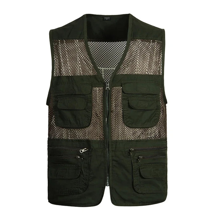 2021 uomo multi-tasca gilet classico maschio senza maniche scarico solido cappotto gilet da lavoro fotografo tattico gilet in rete giacca