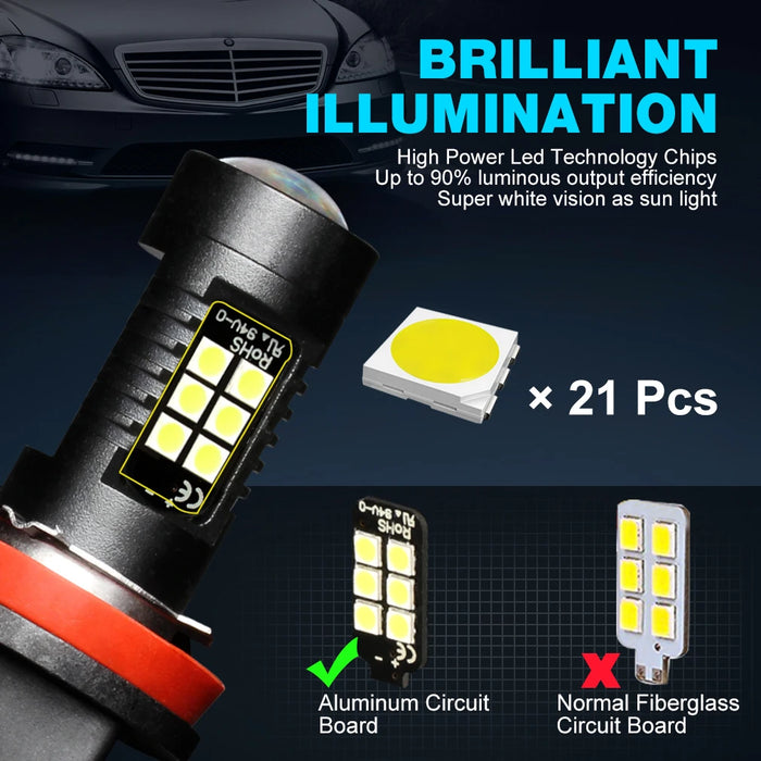 2 pz H8 H11 Led HB4 9006 HB3 9005 fendinebbia lampadina 3030SMD 1200LM 6000K bianco Auto guida lampada da corsa Auto Led luce 12V 24V