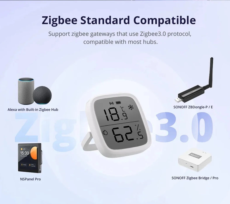 SONOFF SNZB-02D Zigbee sensore di umidità della temperatura Smart Home Automation Monitor in tempo reale Ewelink Alexa Google Home Assistant