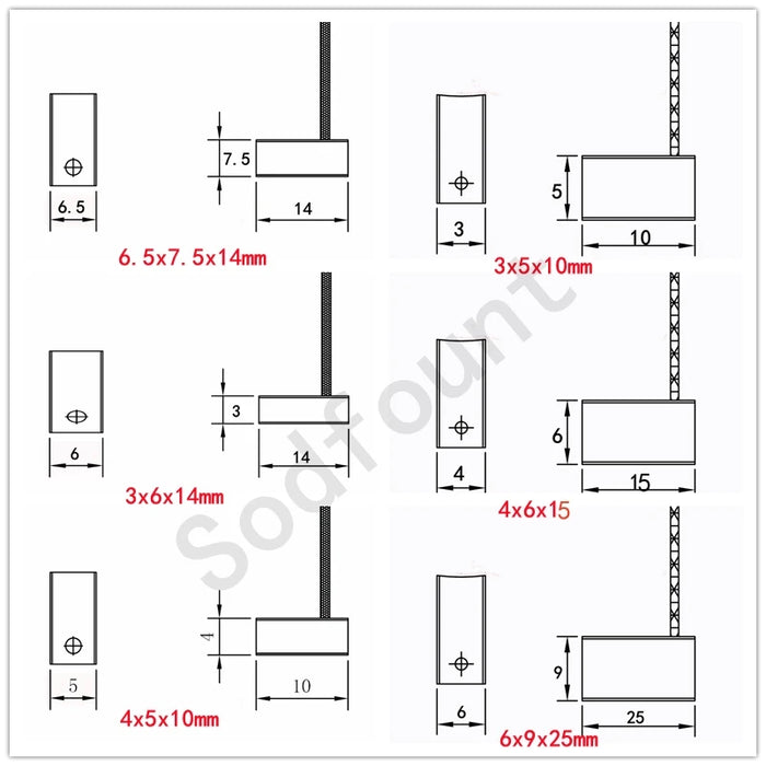 1 pz Motore Elettrico Spazzola di Carbone Parte di Riparazione 3/4/5/6/7/8/9/10mm Auto Veicolo Finestra Sollevatore Tergicristallo regolatore
