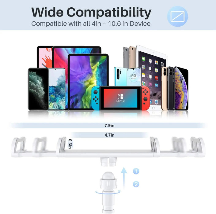 Supporto per Tablet da 100cm supporto per letto regolabile con braccio flessibile morsetto per montaggio su tavolo per iPad Air Mini o altri dispositivi da 4.7-10.5"