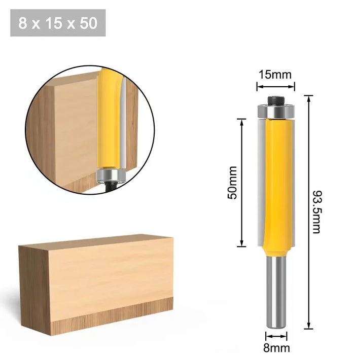 Punta per fresa a filo per legno con gambo da 8 mm e 1/4 di pollice (6,35 mm). |   Taglierina in metallo duro Z4